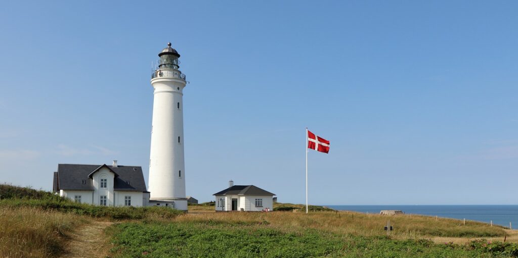 guy, lighthouse, flag