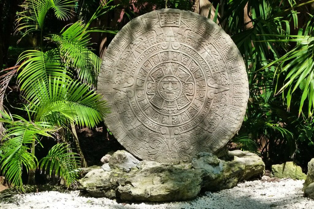 the aztec calendar, mexico, stone
