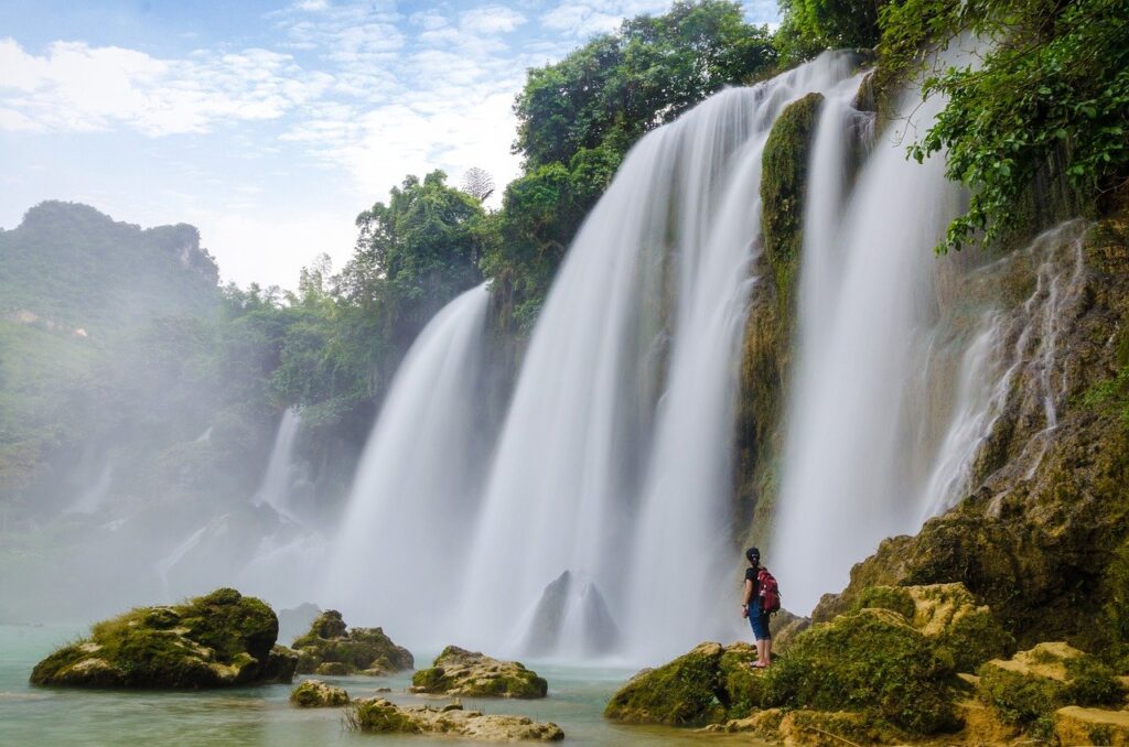 water, falls, nature