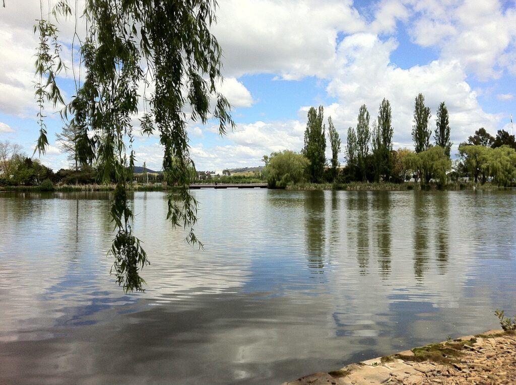 canberra, lake burley griffin, australia