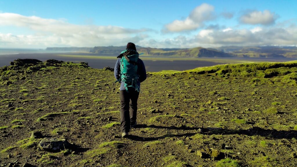 adventure, backpack, cliff