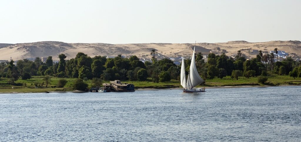 river nile, egypt, sailboat