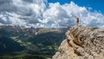 person, mountain top, achieve